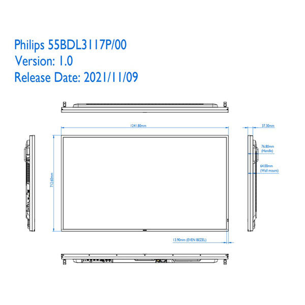 フィリップス 55インチ 4K液晶大型モニター 700cd 24時間連続稼働可能