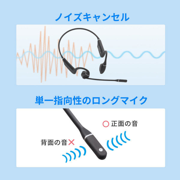 サンワサプライ Bluetooth骨伝導ヘッドセット MM-BTSH69BK 1個 - アスクル