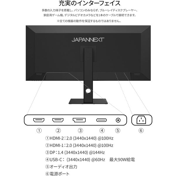ジャパンネクスト 40インチ ゲーミングモニター(3440x1440/IPS/144Hz