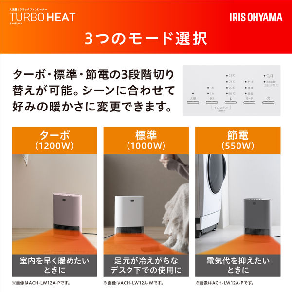 アイリスオーヤマ 大風量セラミックヒーター Wセンサー 室温/人感