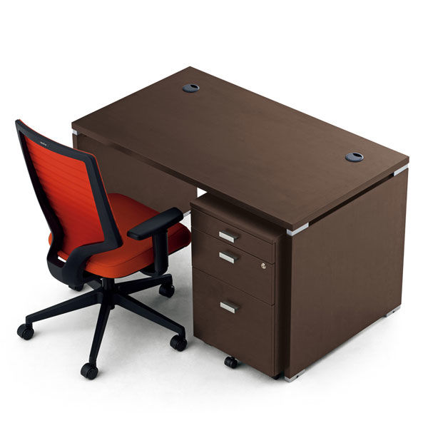 ARAN WORLD EIDOS エイドス 平机 引出し無し ダークブラウン 幅1400