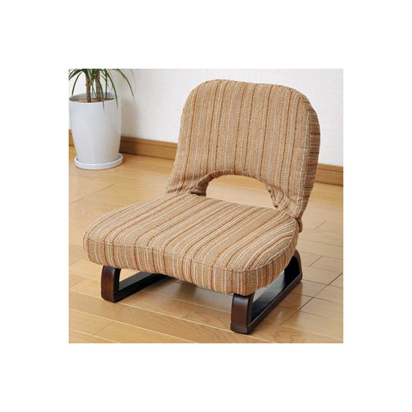 YAMAZEN あぐら座椅子 ストライプ/ダークブラウン （直送品） - アスクル