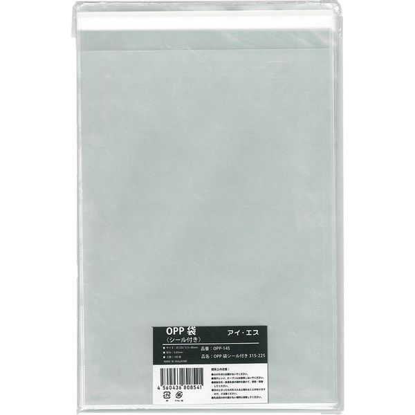 アイ・エス OPP袋 シール付 W225×H315mm A4サイズ 100枚入り OPP-14S 1