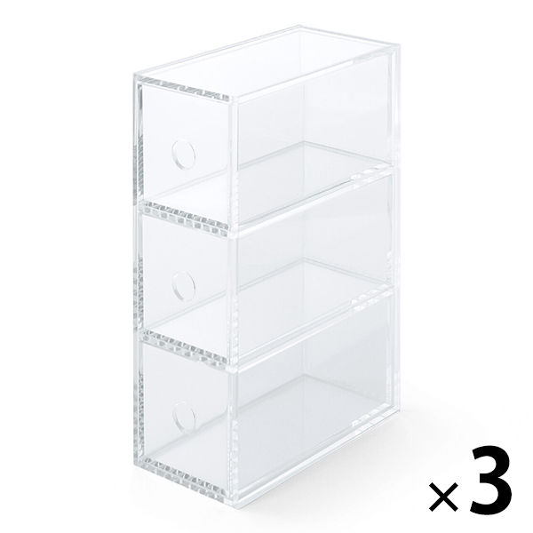 まとめ買いセット】無印良品 アクリル小物収納 3段 約幅8.7×奥行17×高