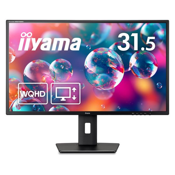 iiyama 31.5インチ WQHD液晶モニター 上下昇降機能搭載 XB3270QSU-B1 1