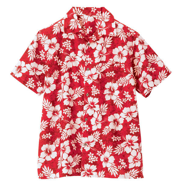 アイトス アロハシャツ（ハイビスカス）（男女兼用） 56102 レッド 3L