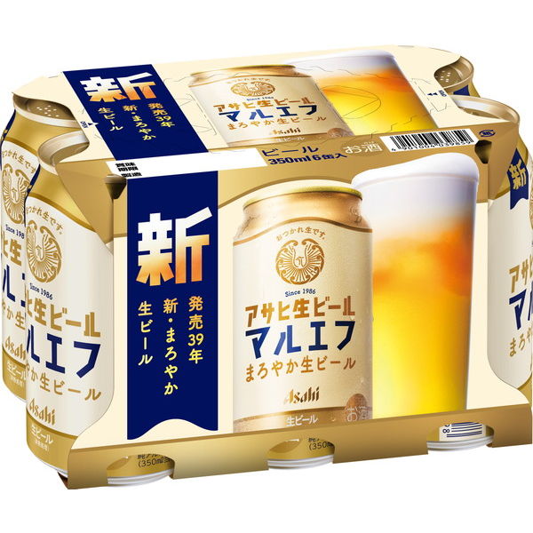 ビール アサヒ生ビール マルエフ 350ml 1パック(6本) - アスクル