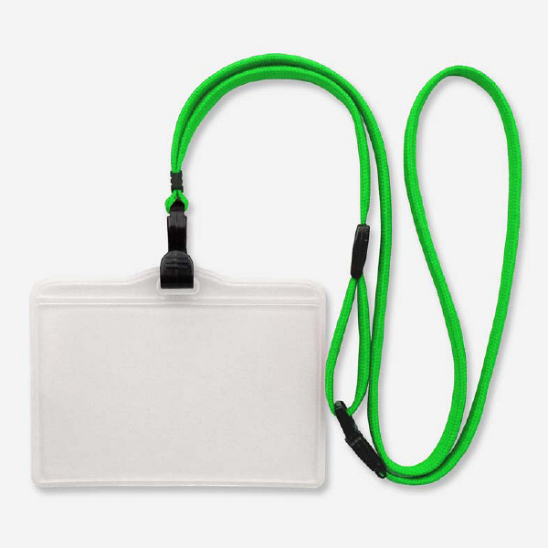 ストラップ付名札 チャックなし グリーン 50組 HEROES オリジナル