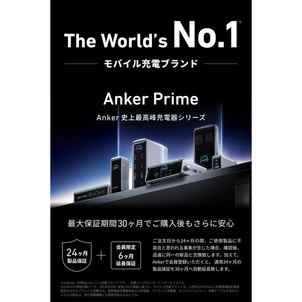 Anker Prime Charger (250W、6 Ports、GaN) A2345541 1個 - アスクル