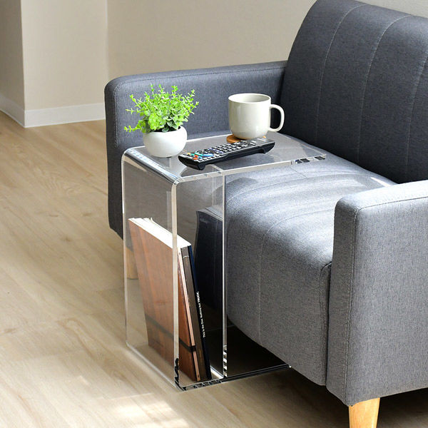 足立製作所 2WAYアクリルサイドテーブル【縦横兼用】 A182 1個（直送品