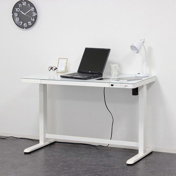 軒先渡し】クロシオ メモリー機能付き 電動昇降式デスク 幅1200×奥600