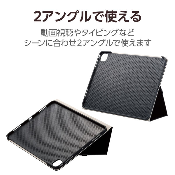 13インチ iPad Pro (M4) 2024年用 ケース レザー 手帳型 黒 TB