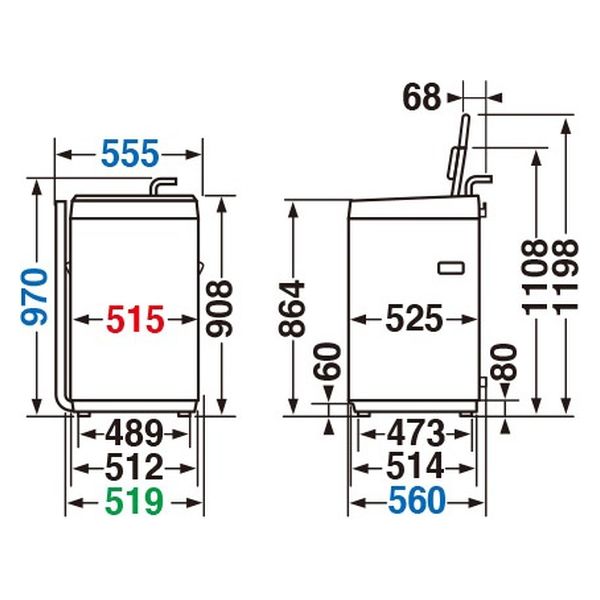 東芝 全自動洗濯機5Kg【軒先渡し】 AW-5GA4(W) 1台（直送品） - アスクル