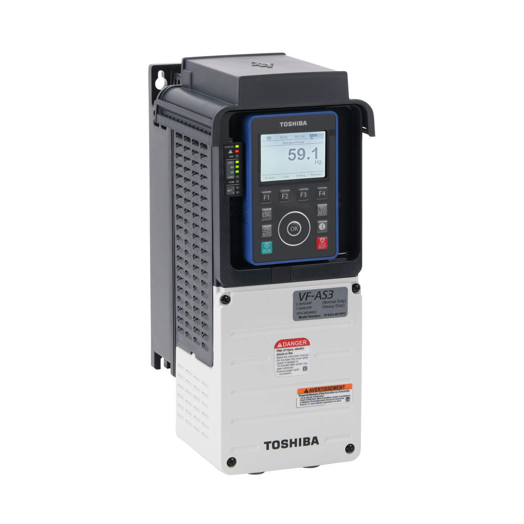Toshiba AC High-performance Drive: 460 VAC, 2hp with 3-phase input