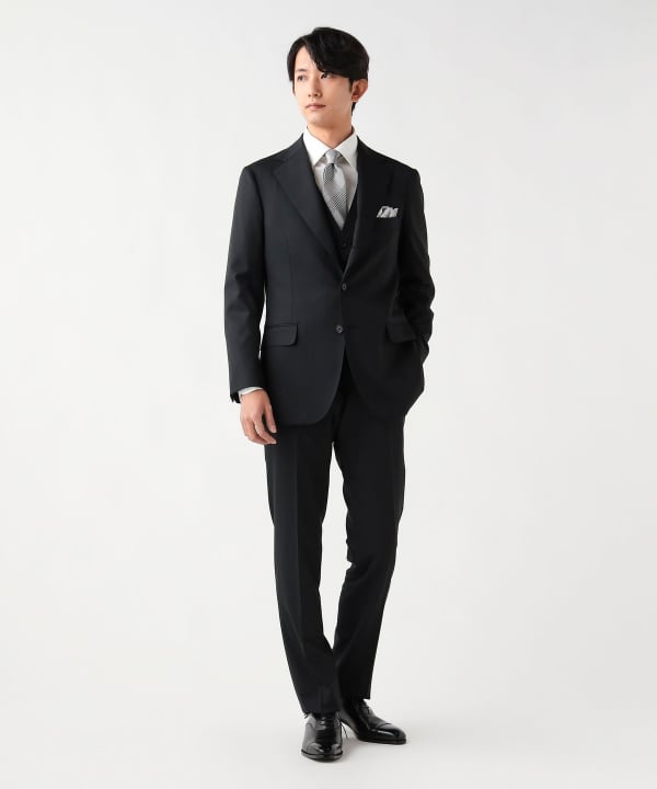 BEAMS HEART（ビームス ハート）130's ブラック 3ボタン 3ピーススーツ