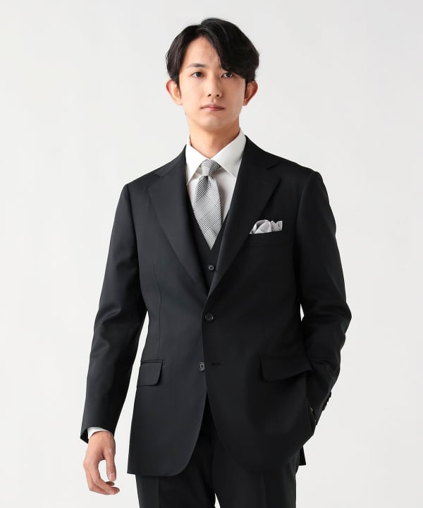 BEAMS HEART（ビームス ハート）130's ブラック 3ボタン 3ピーススーツ