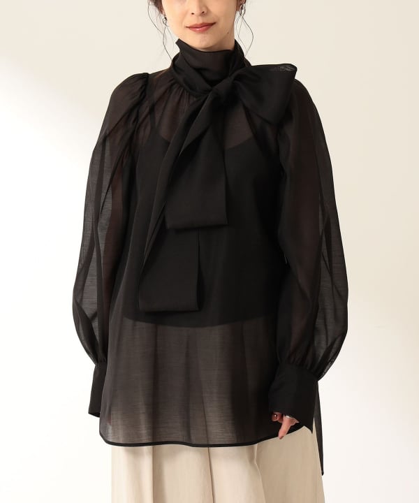 Demi-Luxe BEAMS（デミルクス ビームス）オーガンジー リボンブラウス