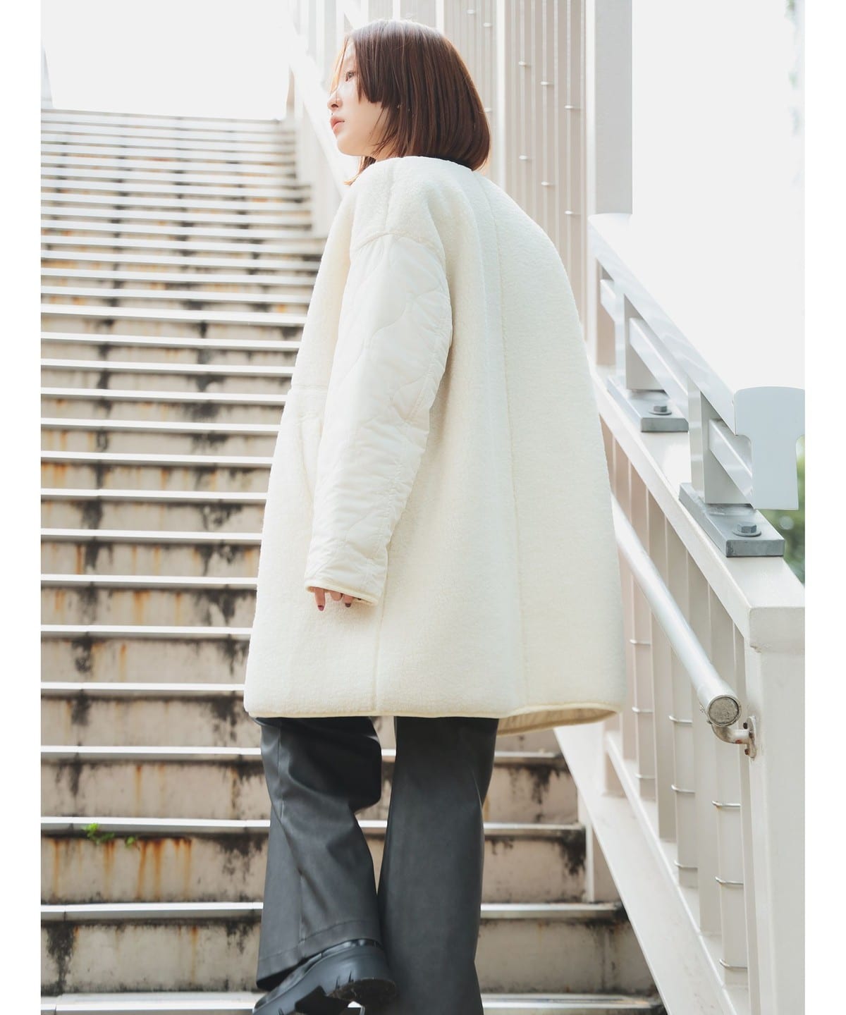 Ray BEAMS（レイ ビームス）ボア キルト リバーシブル コート（コート