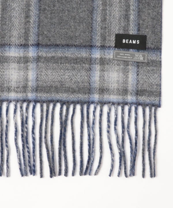 BEAMS（ビームス）グラデーション チェック マフラー（ファッション
