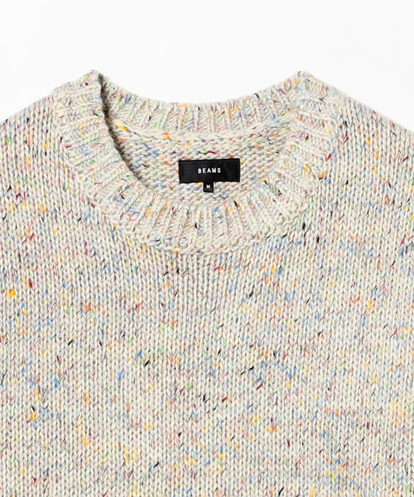 BEAMS（ビームス）3ゲージ カラーネップ クルーネック ニット 24FW