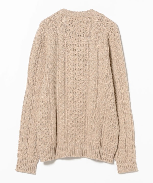 BEAMS F（ビームスF）Johnstons of Elgin / カシミヤ ケーブル クルー