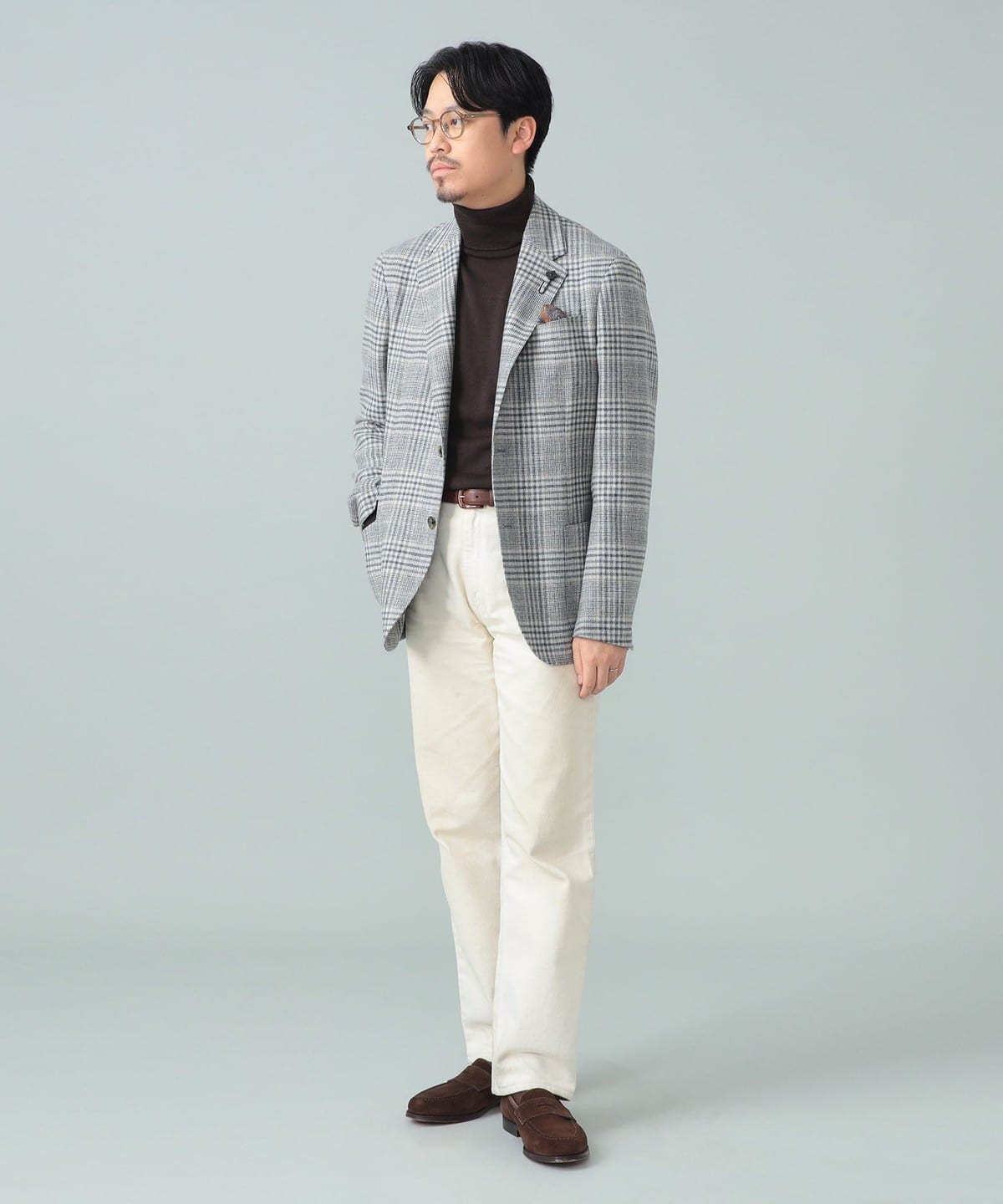 BEAMS F（ビームスF）LARDINI / ROMA ウールカシミヤ グレンチェック