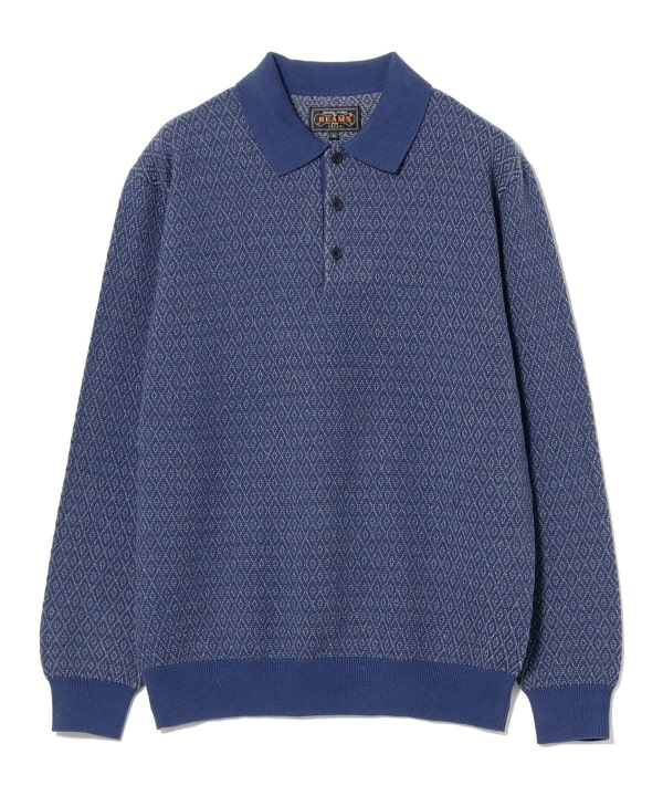 BEAMS PLUS（ビームス プラス）Knit Polo Diamond Pattern（シャツ