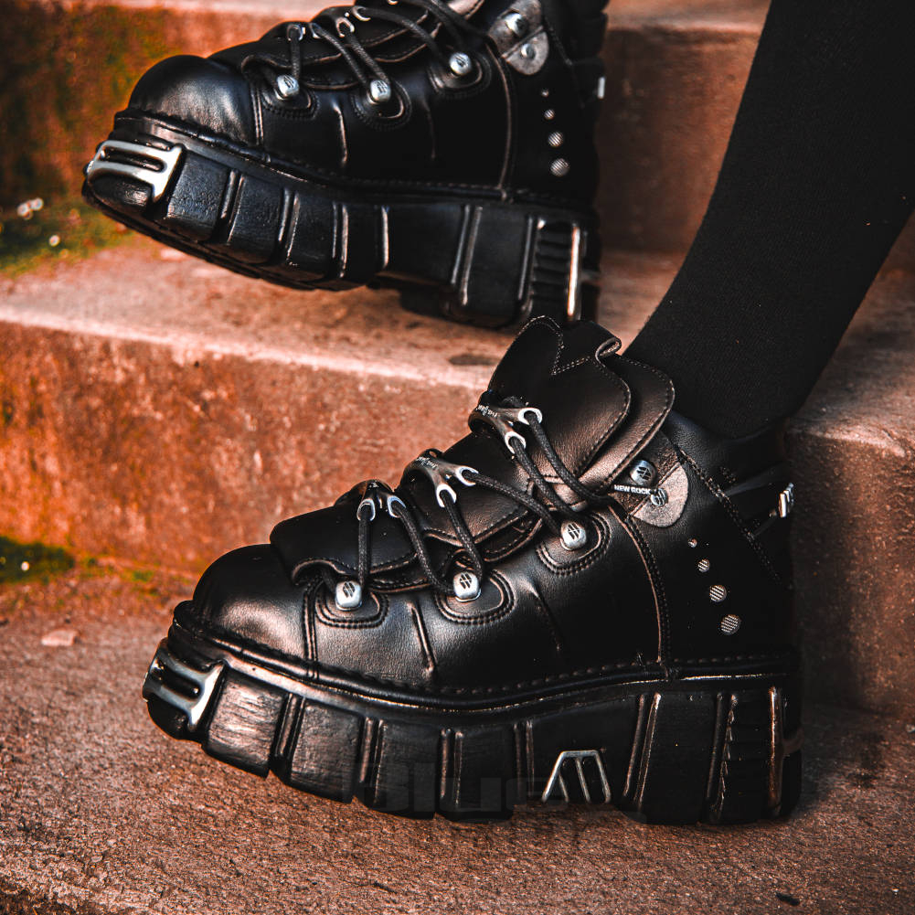 New Rock M.106-S1 Core Black Shoes | Gothic Tower Boots
