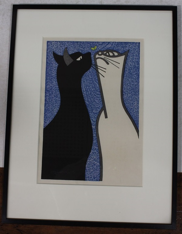 斎藤清 凝視 猫 木版画入荷 】2021年3月9日 - 【 斎藤清作品常設店