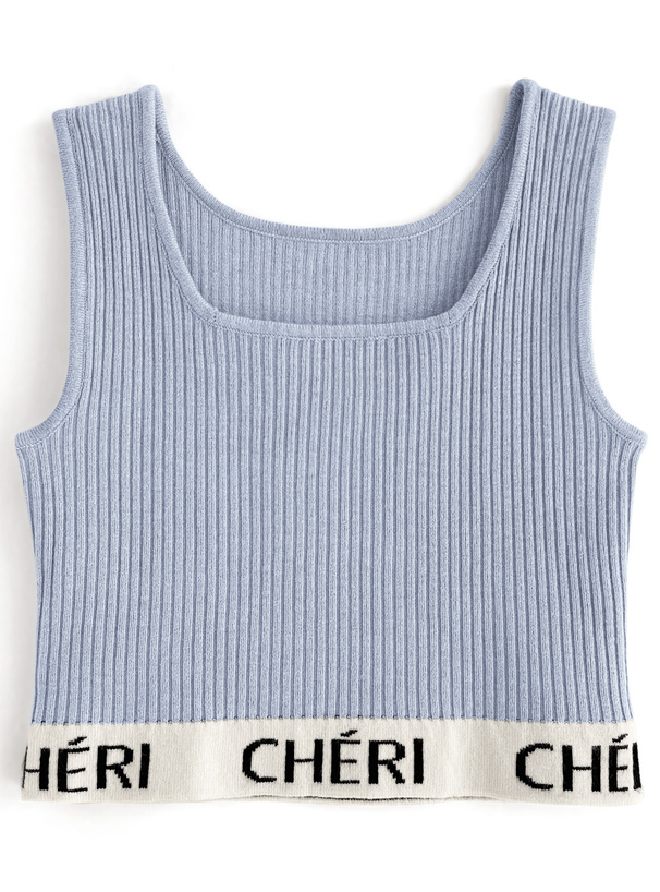 ロゴクロップド丈ニットタンクトップ[an1377] | レディース