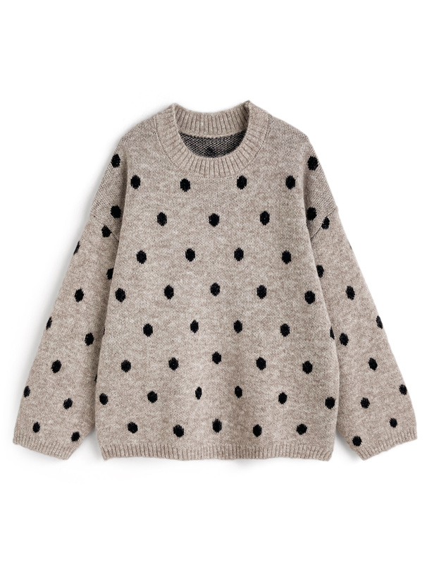 ドット柄ジャガードニットトップス[ac2622] | レディースファッション