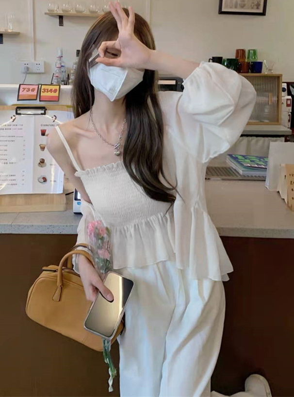 シアーリボンカーディガンXキャミソールセットアップ[at1886