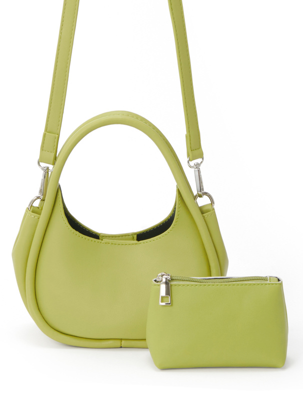 2Wayポーチ付きレザーラウンドショルダーバッグ[at2048] | レディース