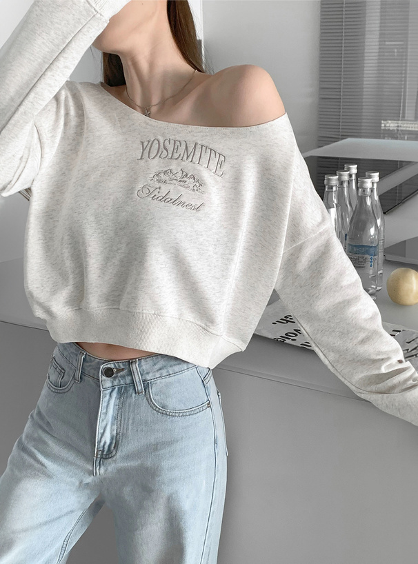 ロゴ刺繍ワンショルダースウェットトップス[at2472] | レディース