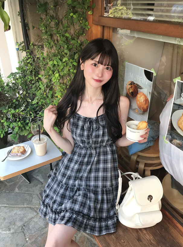 チェック柄キャミソールミニワンピース[gn509] | レディース