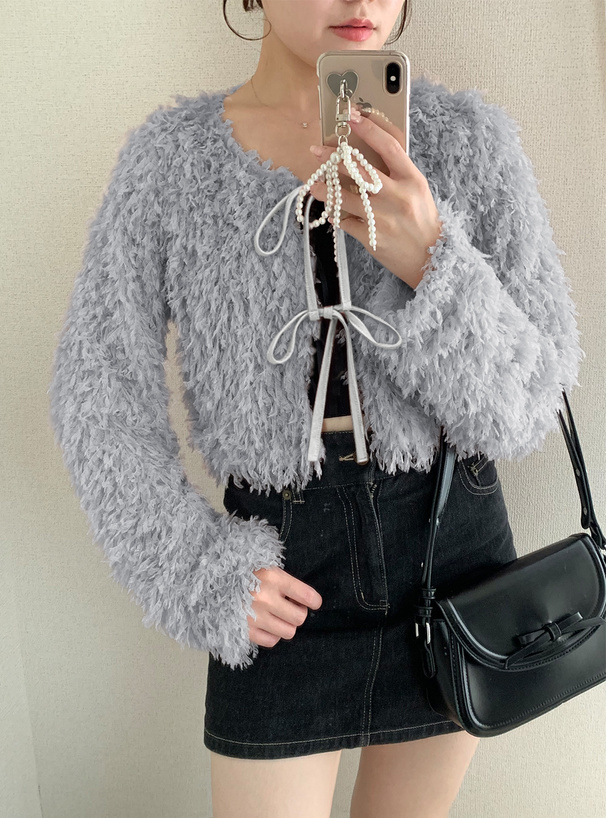 フェザーダブルリボンカーディガン[gn312] | レディースファッション