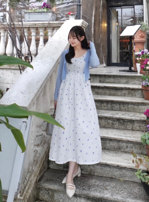 花柄ジャガードフレアワンピース[gn389] | レディースファッション通販