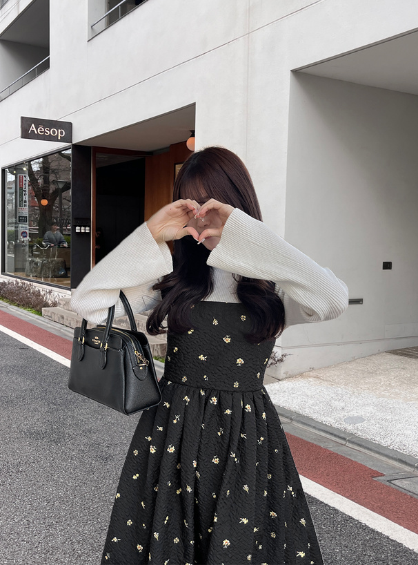 花柄ジャガードフレアワンピース[gn389] | レディースファッション通販