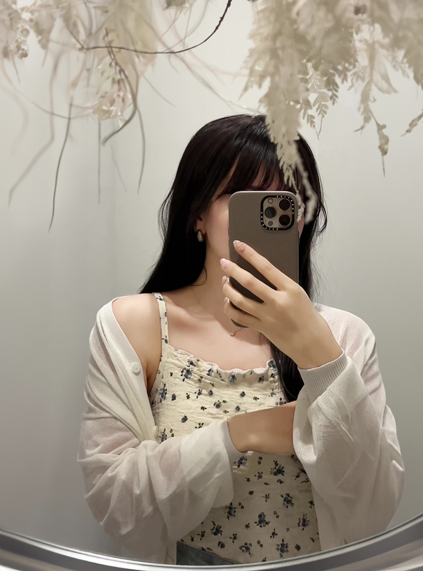 パット付き小花柄シワ加工キャミソール[dk885] | レディース