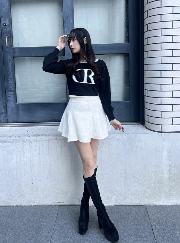 インパン裏地付きツイードミニフレアスカート[dk1314] | レディース