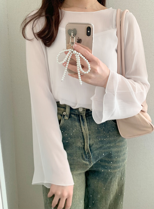 キャミソール付き楊柳シアートップス[fo1257] | レディース