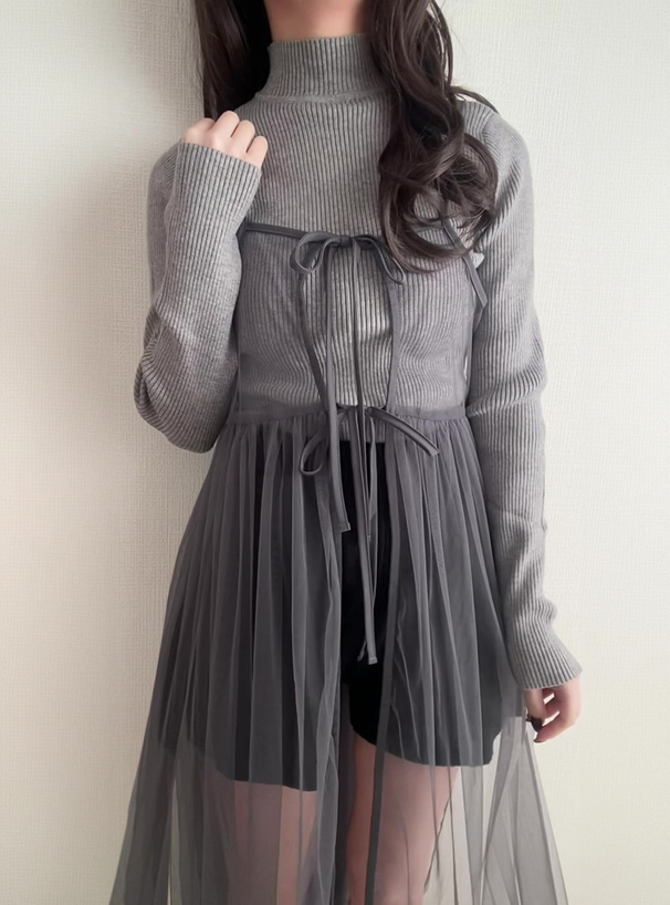 チュールリボンキャミワンピース[fo1873] | レディースファッション