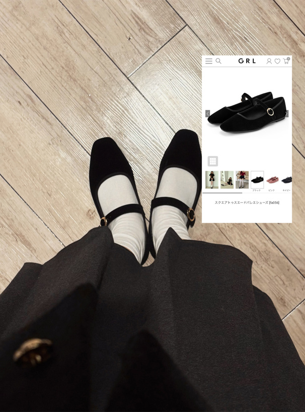 スクエアトゥスエードバレエシューズ[fa056] | レディースファッション