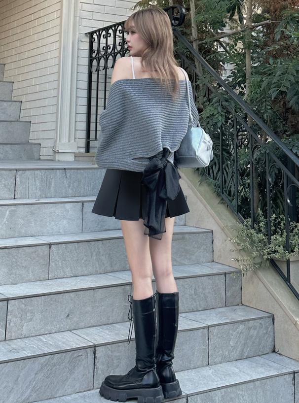 レースアップレザーロングブーツ[fa076] | レディースファッション通販