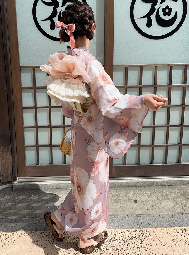 水彩花柄浴衣セット[fy006] | レディースファッション通販のグレイル