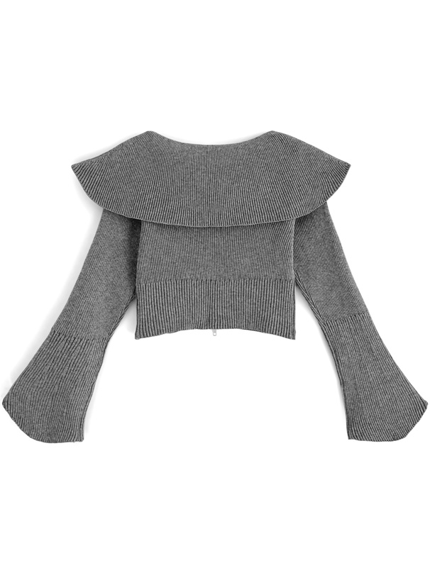 ビッグカラーダブルジップニットトップス[kz447] | レディース