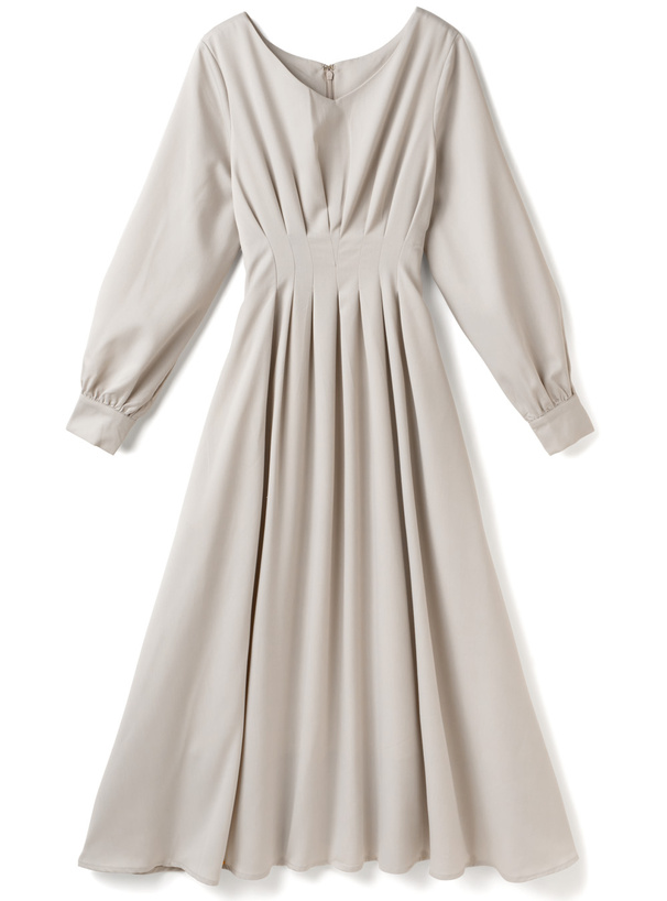 ウエストタックバックレースアップVネックワンピース[k8888x