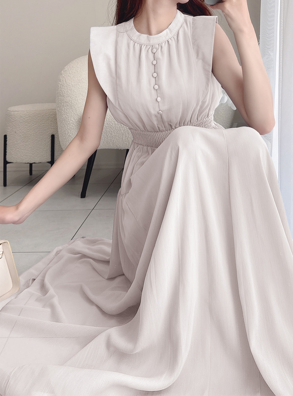 楊柳シフォンフリルフレアワンピース[k9123c] | レディース