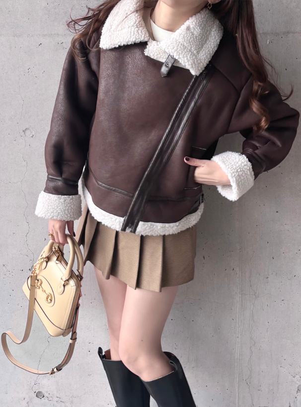 ボアカラーレザージャケット[k9364f] | レディースファッション通販の