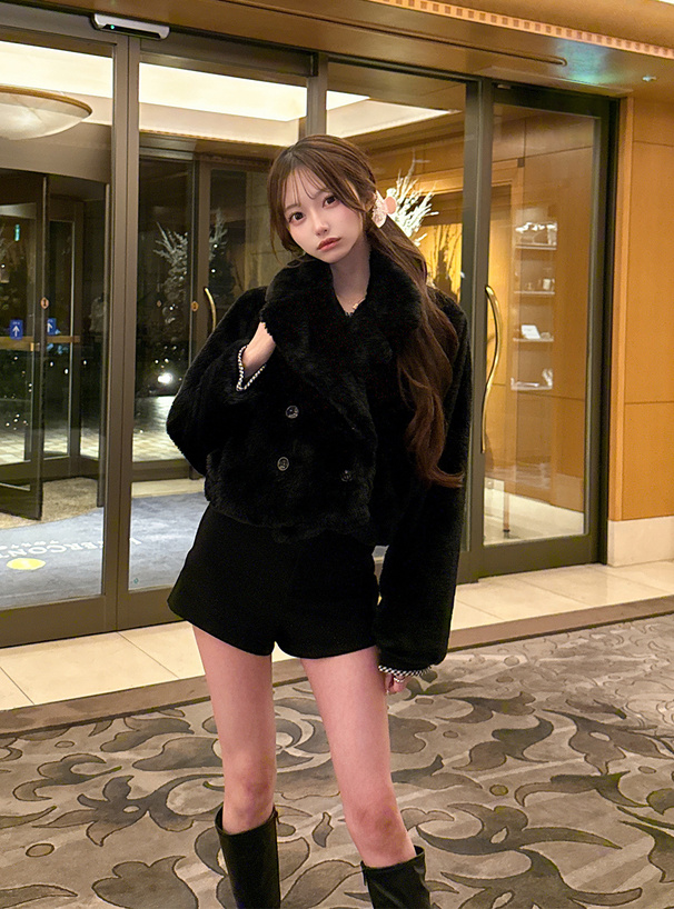 ファーショート丈Pコート[on271] | レディースファッション通販の